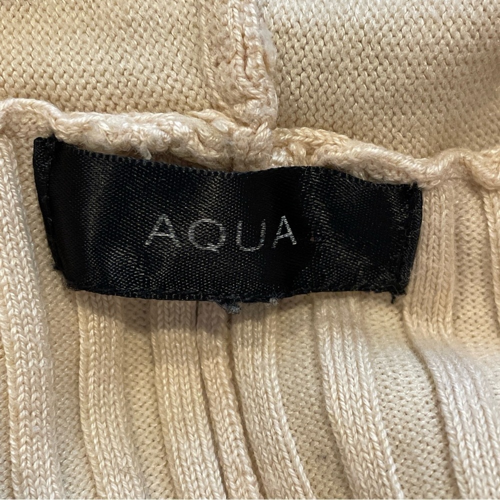 Aqua Women's XXXL Ribbed Knit Hooded Sweater Pullover Beige Drop Shoulder Loose - Picture 16 of 16